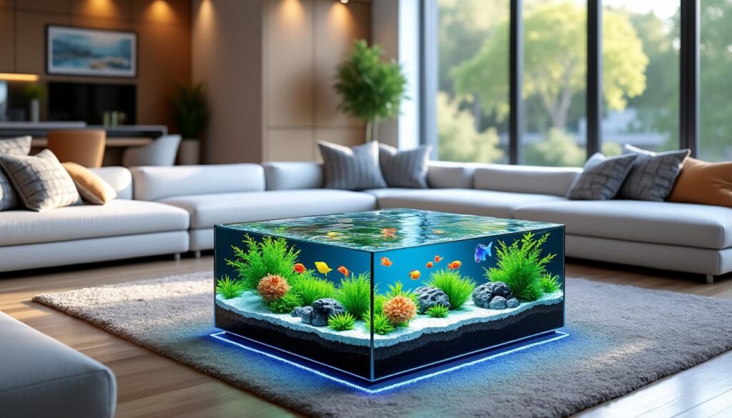 découvrez comment choisir une table basse aquarium idéale pour sublimer votre salon, alliant design unique et ambiance apaisante.