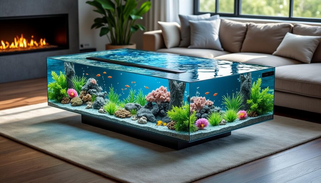 découvrez la table basse aquarium, un mariage réussi entre art et nature, qui apporte élégance et vie à votre intérieur grâce à un design unique et une ambiance apaisante.
