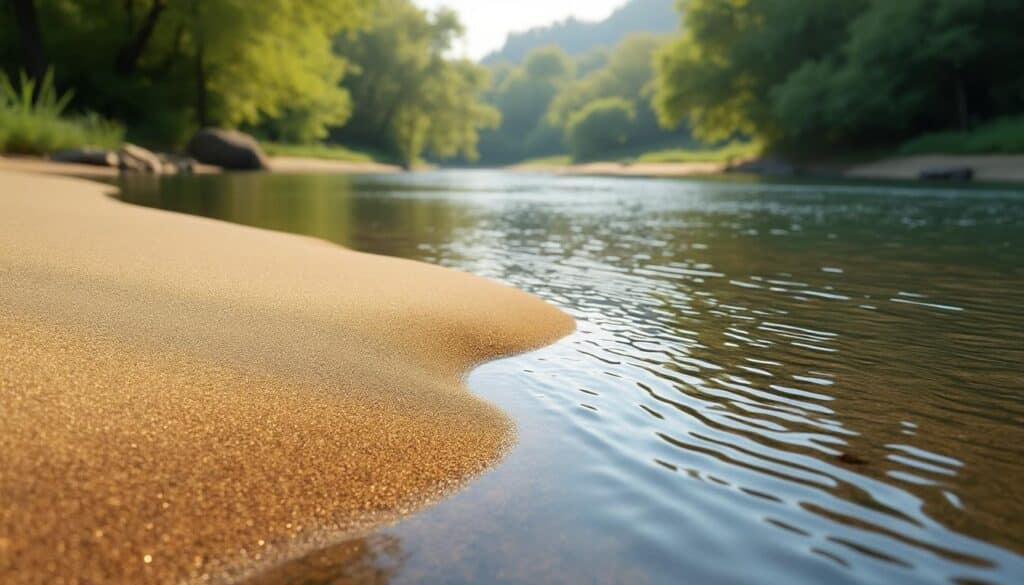 découvrez le design « rivière » alliant le sable ada la plata à un flux maîtrisé pour un décor aquatique naturel et harmonieux.