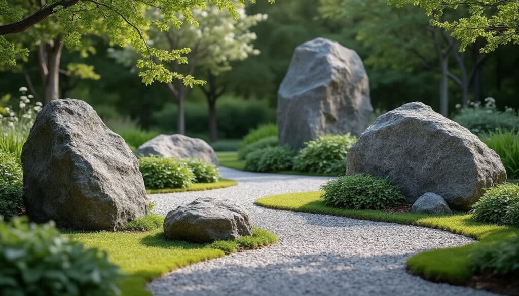 découvrez comment composer un hardscape harmonieux et lisible en appliquant la règle des « 3 masses » pour un aménagement paysager équilibré et esthétique.